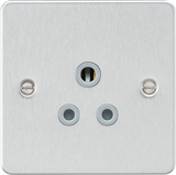 5A Unswitched Socket - Brushed Chrome with Grey Insert