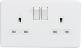 13A 2G DP Switched Socket - Matt White with White Insert