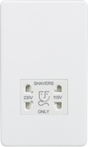 115/230V Dual Voltage Shaver Socket - Matt White with White insert