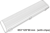 230V IP65 T8 Twin LED Ready Anti Corrosive Fitting - Side View