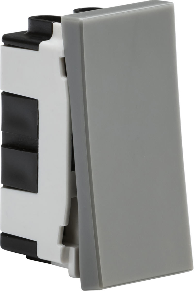 20AX 1G 2-Way Modular Switch - Grey - 25x50mm