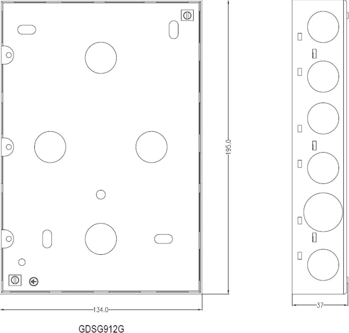 Galvanized Steel Box 9-12G 35mm Depth