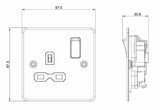 Alternative view of 13A 1G DP Switched Socket - Polished Chrome