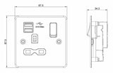 Second image of 13A Switched Socket with Dual USB Charger - Polished Chrome