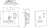 Alternative view of 13A 1G DP Switched Socket - Polished Chrome