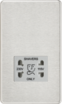 115/230V Dual Voltage Shaver Socket - Brushed Chrome with Grey Insert