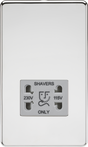 115/230V Dual Voltage Shaver Socket - Polished Chrome with Grey Insert
