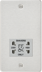 115/230V Dual Voltage Shaver Socket - Brushed Chrome with Grey Insert