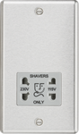 ML Accessories 115/230V Dual Voltage Shaver Socket in Brushed Chrome with Grey Insert