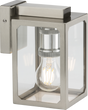 230V IP23 E27 Wall Lantern - Brushed Chrome
