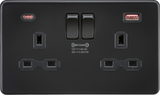 13A 2G DP Switched Socket with Dual USB A+C - Matt Black