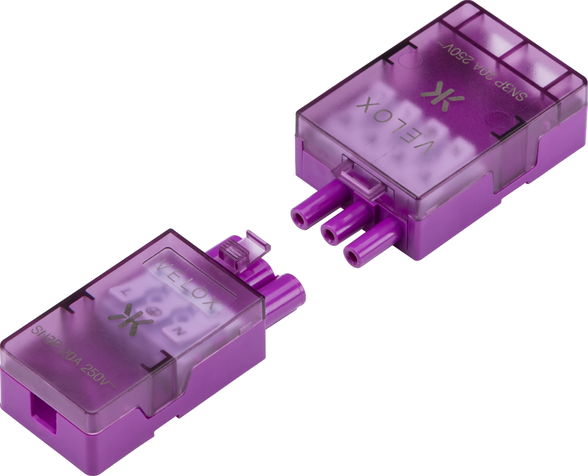 VELOX 20A 3-pin Lighting Connector - Professional Grade Use