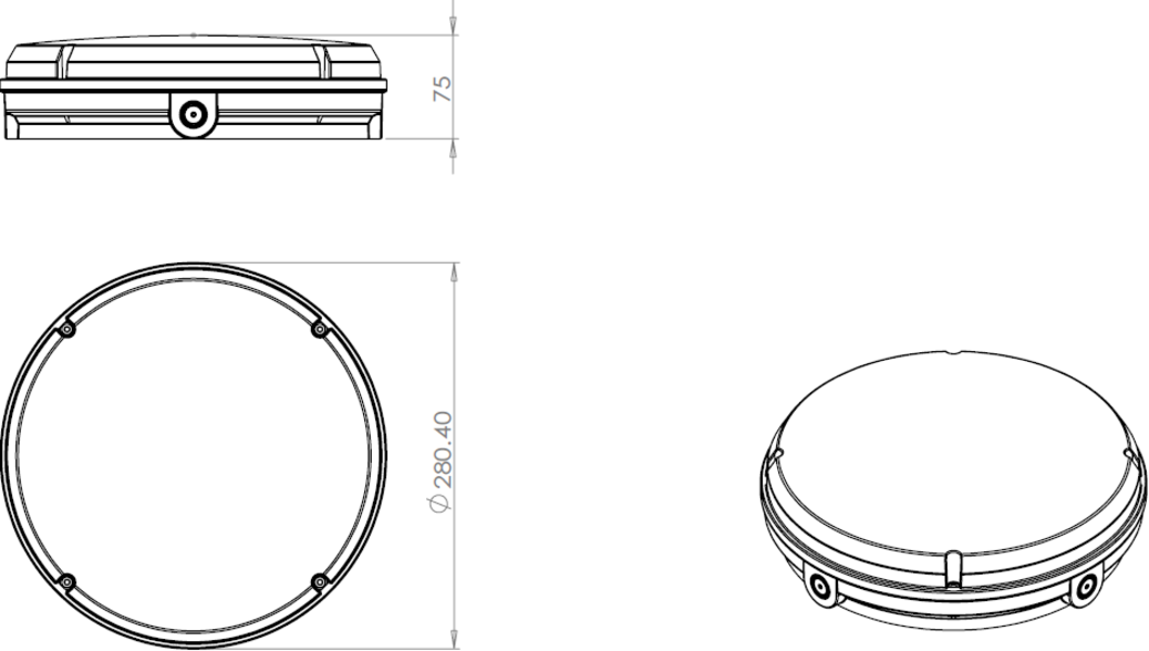 Alternative view of Round White Casing for TENAX One
