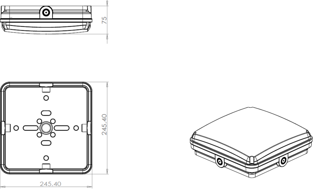 Alternative view of Square White Casing for TENAX Quad
