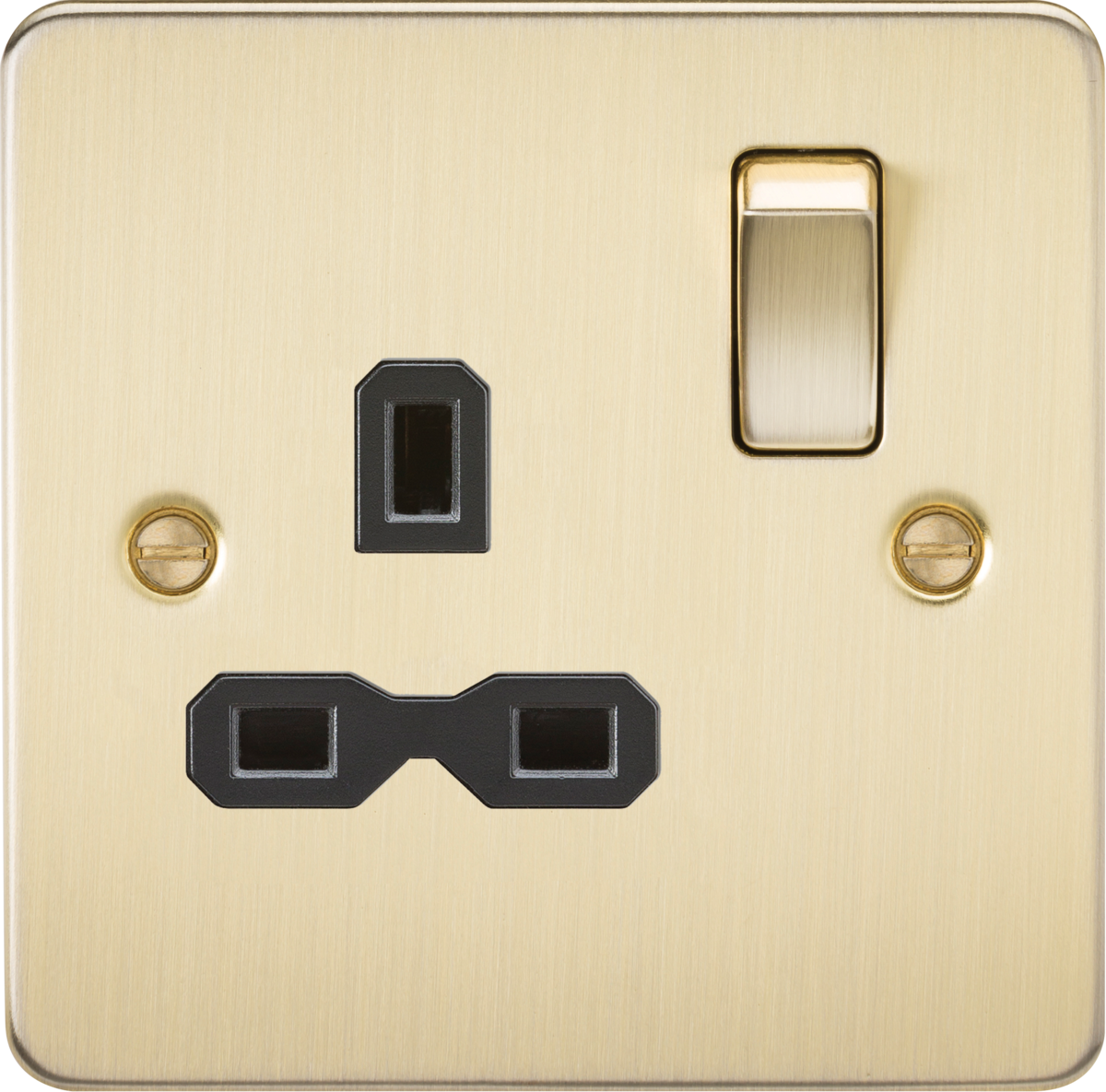 13A 1G DP Switched Socket - Brushed Brass