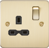 13A 1G DP Switched Socket - Brushed Brass