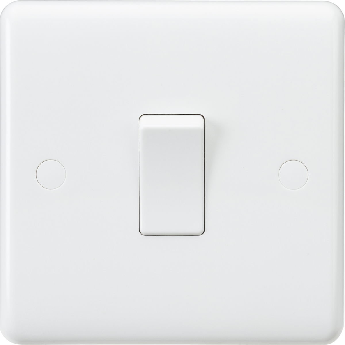 Knightsbridge 10AX 1G 1-Way Switch - Curved Edge, White