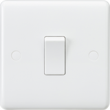 Knightsbridge 10AX 1G 1-Way Switch - Curved Edge, White