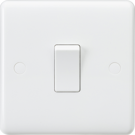 Knightsbridge 10AX 1G 1-Way Switch - Curved Edge, White