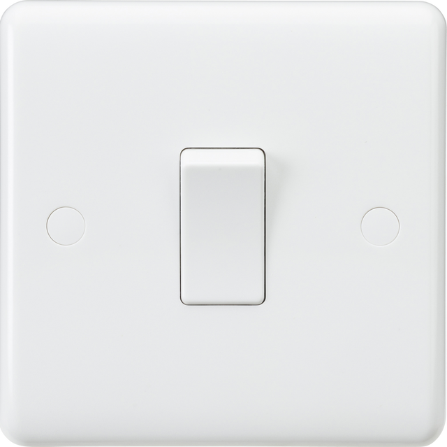 Knightsbridge 10AX 1G 1-Way Switch - Curved Edge, White