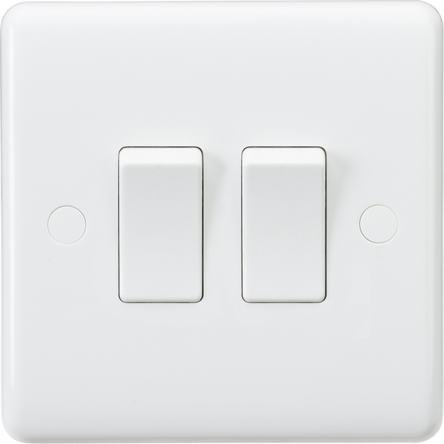 Knightsbridge Curved Edge 10AX 2G 2-Way Switch
