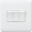 Knightsbridge Curved Edge 10AX 3G 2-Way Switch - White