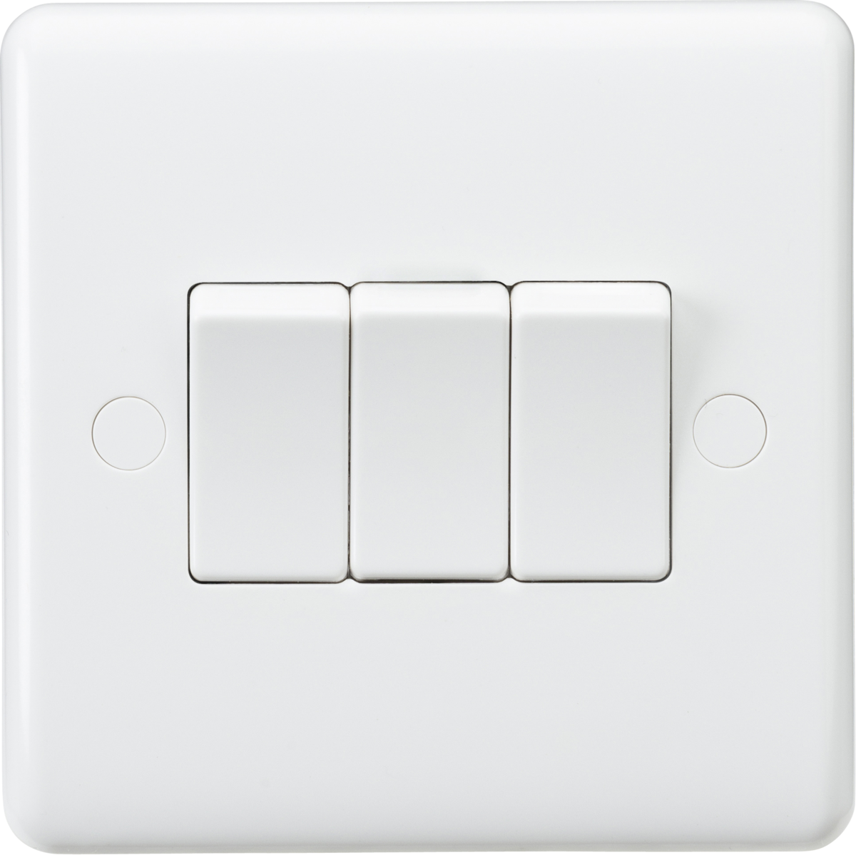 Knightsbridge Curved Edge 10AX 3G 2-Way Switch - White