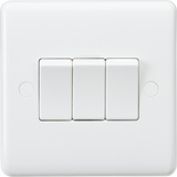 Knightsbridge Curved Edge 10AX 3G 2-Way Switch - White