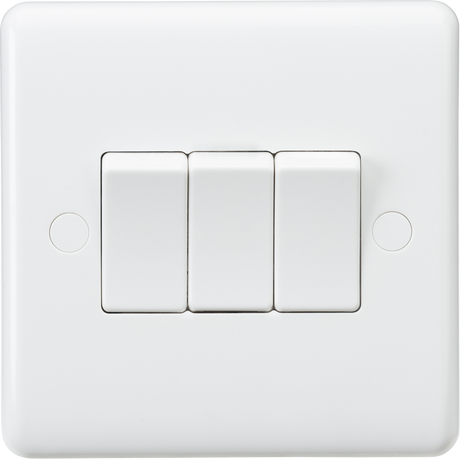 Knightsbridge Curved Edge 10AX 3G 2-Way Switch - White