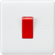 Knightsbridge 45A DP Switch - Red Rocker, Curved Edge Design