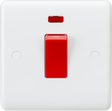 Knightsbridge 45A DP Switch with Neon Indicator - Red Rocker