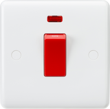 Knightsbridge 45A DP Switch with Neon Indicator - Red Rocker