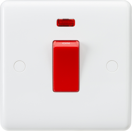 Knightsbridge 45A DP Switch with Neon Indicator - Red Rocker