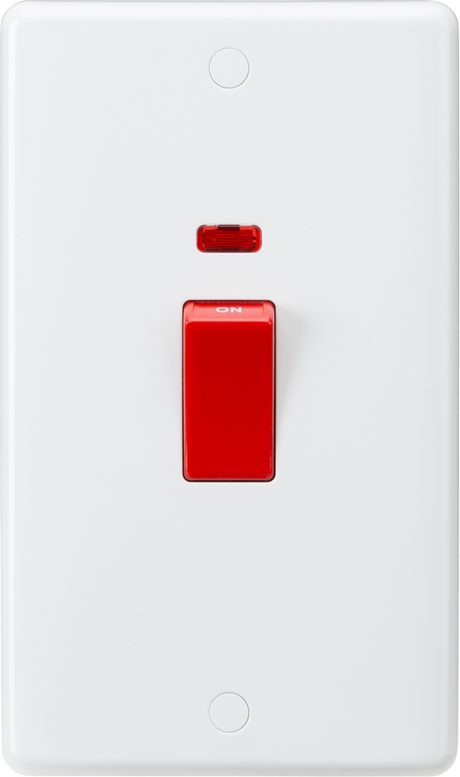 Knightsbridge 45A DP Switch with Neon - Red Rocker
