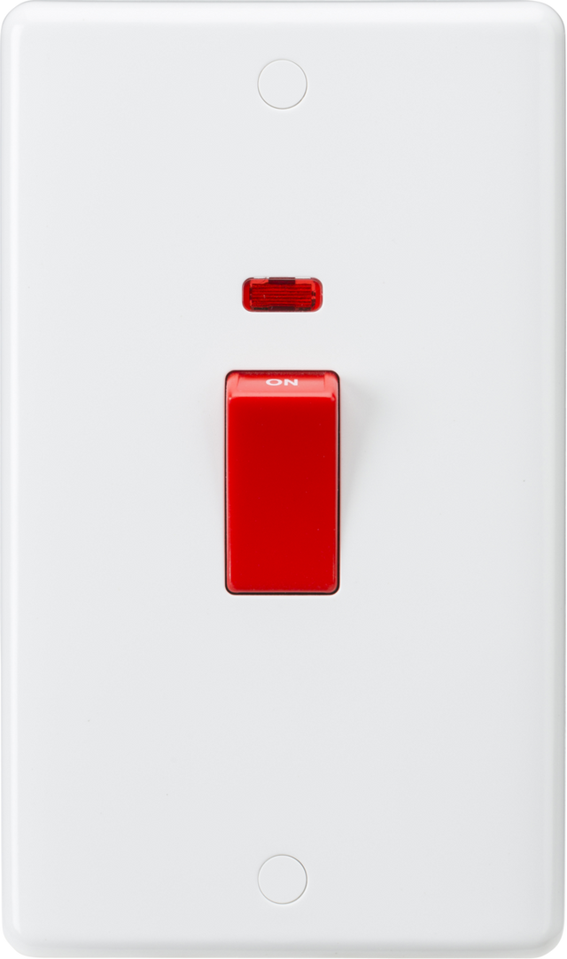 Knightsbridge 45A DP Switch with Neon - Red Rocker