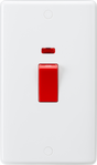 Knightsbridge 45A DP Switch with Neon - Red Rocker