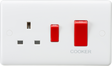 Knightsbridge 45A DP Switch & 13A Socket - Red Rocker