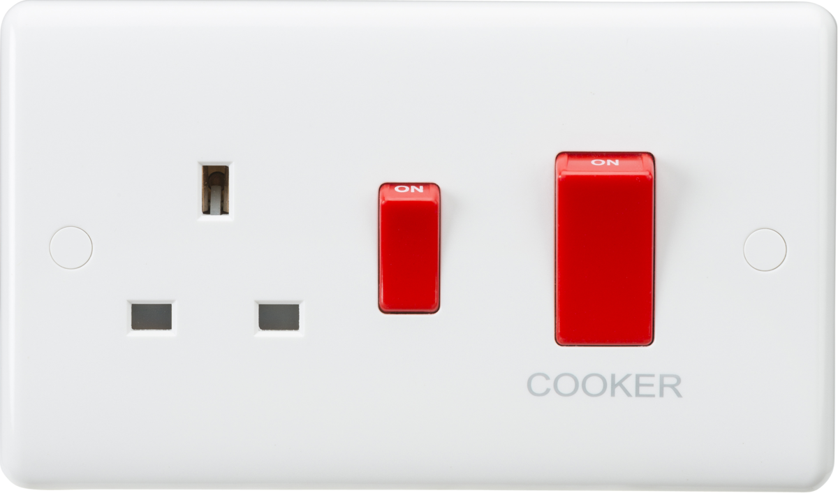 Knightsbridge 45A DP Switch & 13A Socket - Red Rocker