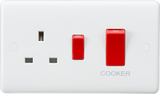 Knightsbridge 45A DP Switch & 13A Socket - Red Rocker