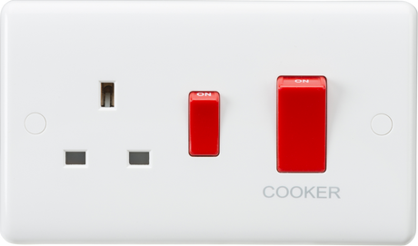 Knightsbridge 45A DP Switch & 13A Socket - Red Rocker