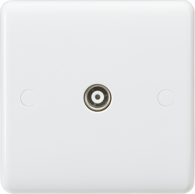 Knightsbridge TV Outlet Isolated - Coaxial Design 86mm White Finish
