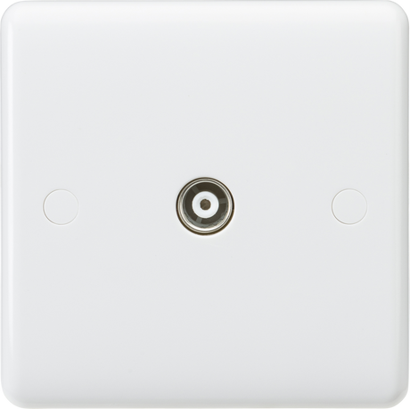 Knightsbridge Curved Edge Coax TV Outlet (Non-Isolated), White