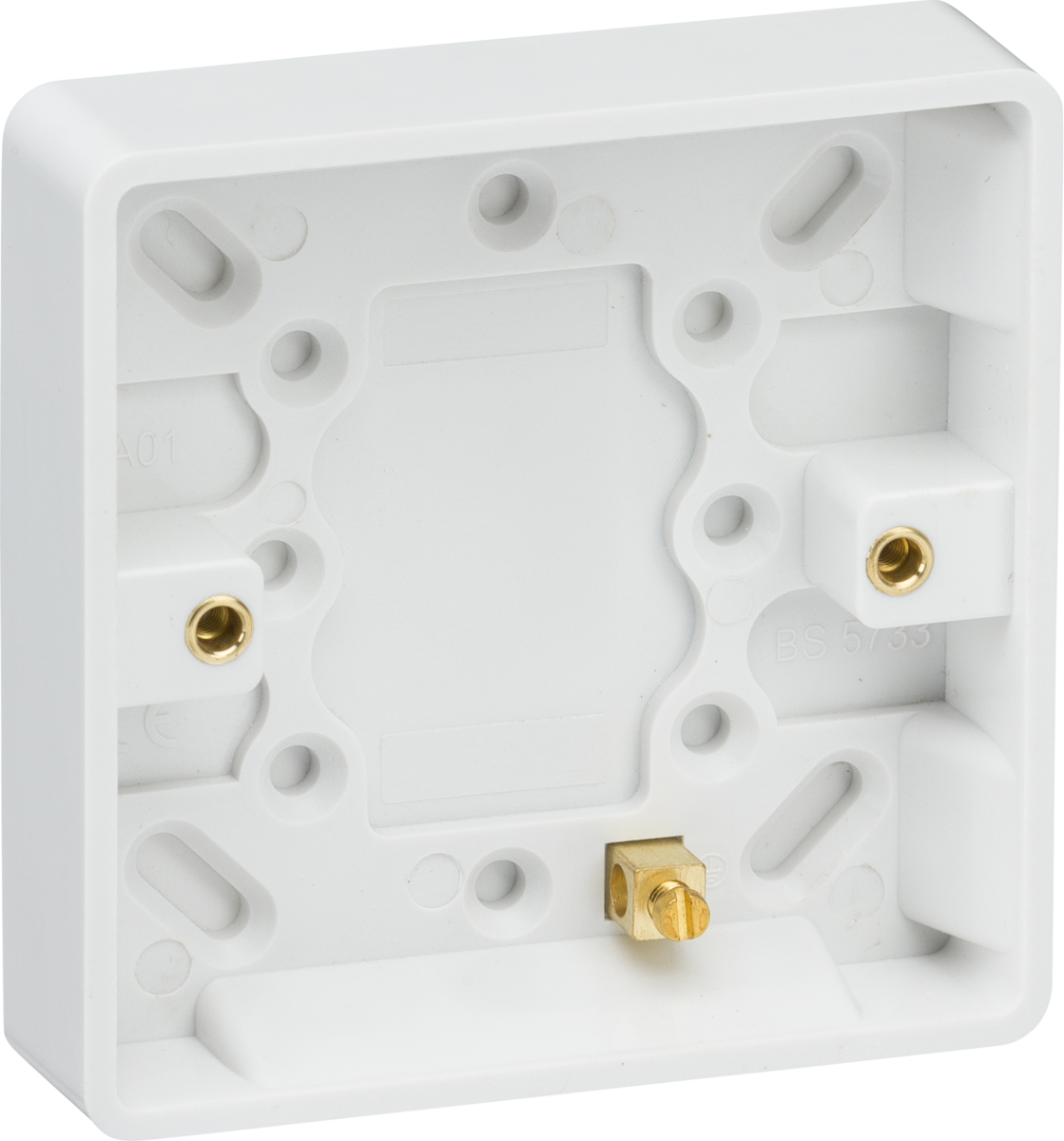 Knightsbridge Single 16mm Pattress Box with Earth Terminal - CU1300
