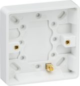 Knightsbridge Single 16mm Pattress Box with Earth Terminal - CU1300