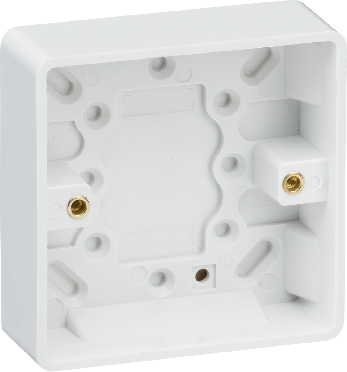 Knightsbridge Curved Edge Single 25mm Pattress Box - White
