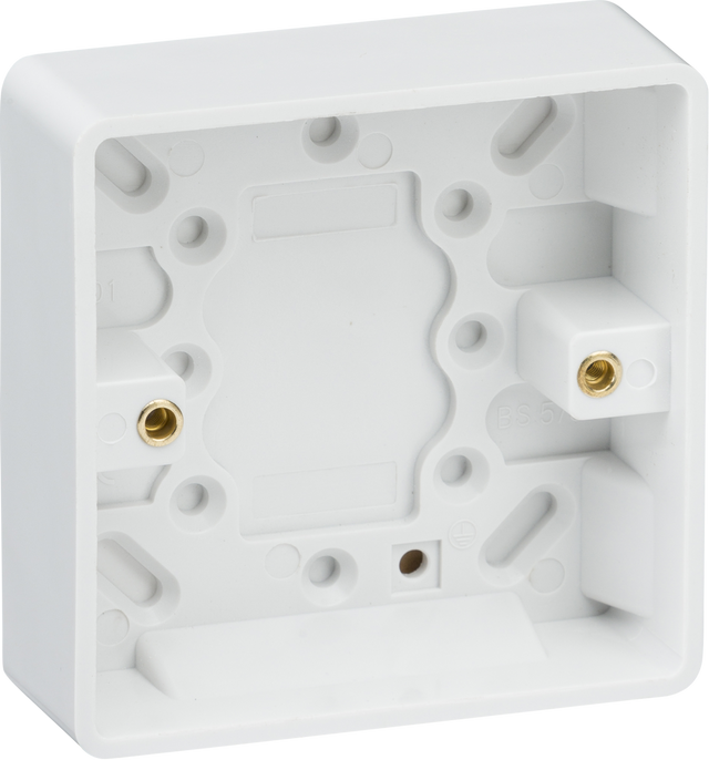 Knightsbridge Curved Edge Single 25mm Pattress Box - White