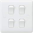 Knightsbridge 10AX 4G 2-way Switch - Anti-Microbial, On Single Plate