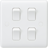 Knightsbridge 10AX 4G 2-way Switch - Anti-Microbial, On Single Plate