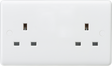 Knightsbridge 13A 2G Unswitched Socket - Curved Edge
