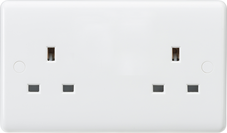 Knightsbridge 13A 2G Unswitched Socket - Curved Edge
